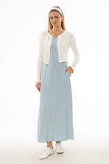 Light Blue Linen Feel Slip Dress