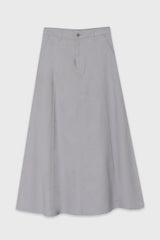 Light Blue Panel Flare Maxi Skirt