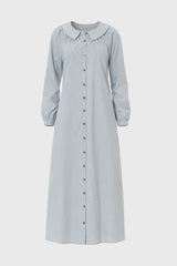 Light Blue Peter Pan Collar Shirt Dress