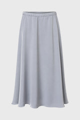 Light Blue Silk Feel Flare Maxi Skirt