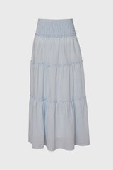 Light Blue Striped Maxi Skirt