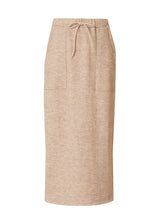 Light Brown Knit Drawstring Pocket Skirt