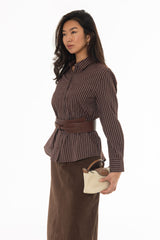 Brown Striped Shirt