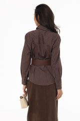 Brown Striped Shirt