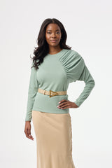 Seafoam Side Ruched Top