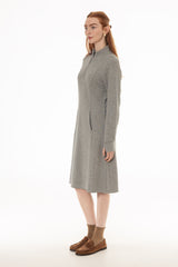 Light Grey Quarter Zip Sweatshirt Dress