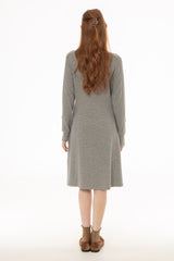 Light Grey Quarter Zip Sweatshirt Dress