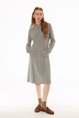 Light Grey Quarter Zip Sweatshirt Dress