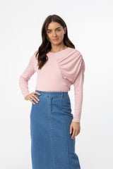 Light Pink Side Ruched Top