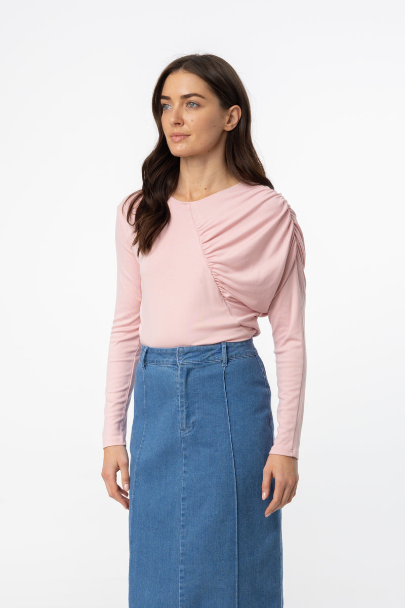 Light Pink Side Ruched Top