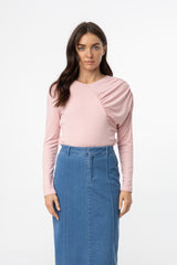 Light Pink Side Ruched Top