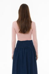 Light Pink Solid Long Sleeve T-Shirt