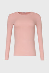 Light Pink Solid Long Sleeve T-Shirt