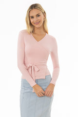 Light Pink Solid Wrap T-Shirt