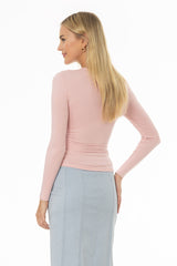 Light Pink Solid Wrap T-Shirt