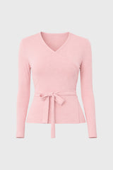 Light Pink Solid Wrap T-Shirt
