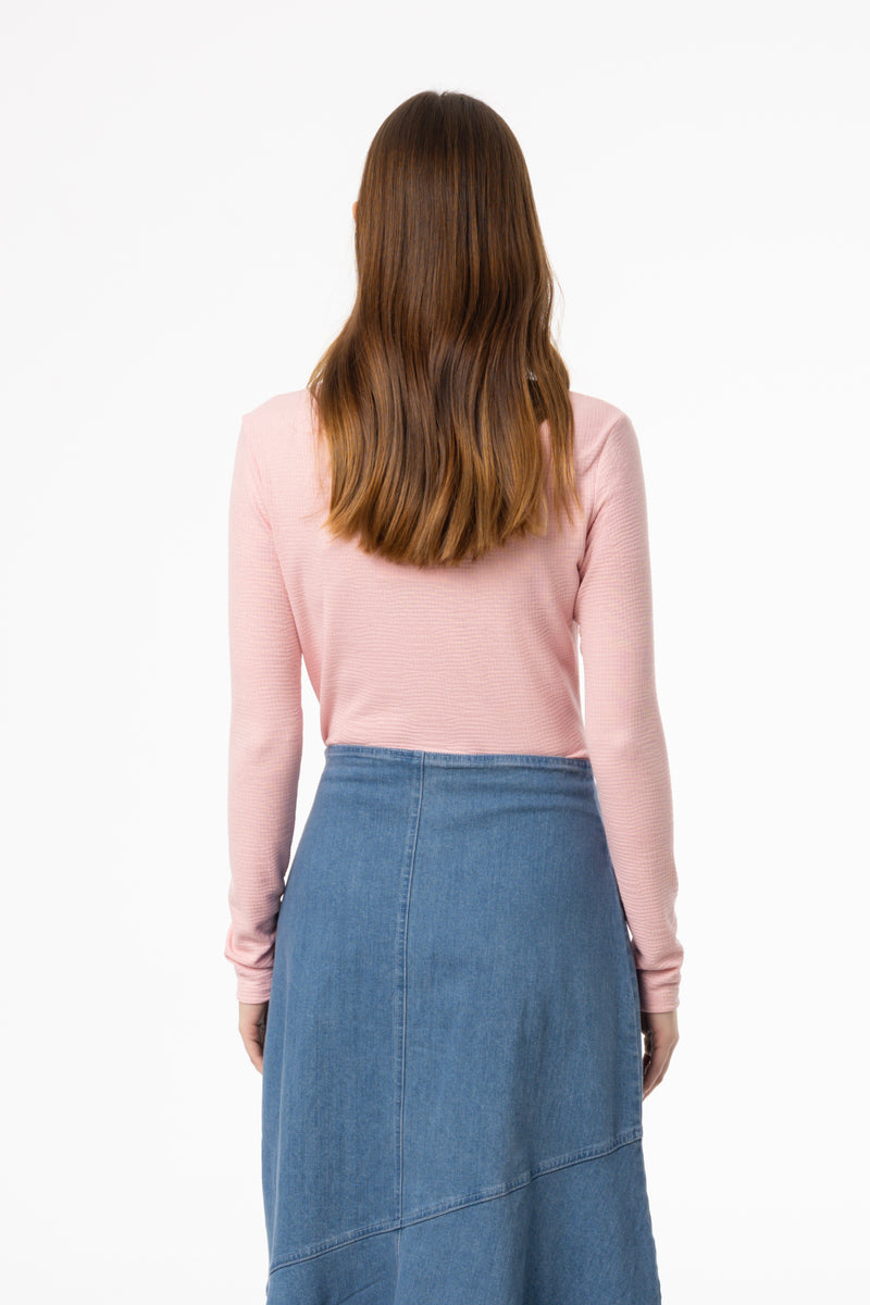pink long sleeve t shirt dress Rose T-Shirt Dress With Long Sleeves And Cutout