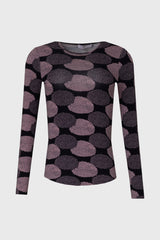 Lilac Floral Printed Round Neck T-Shirt