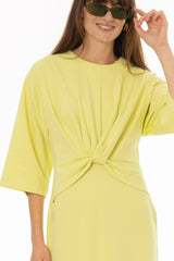 Lime Front Tie Knot Maxi Dress