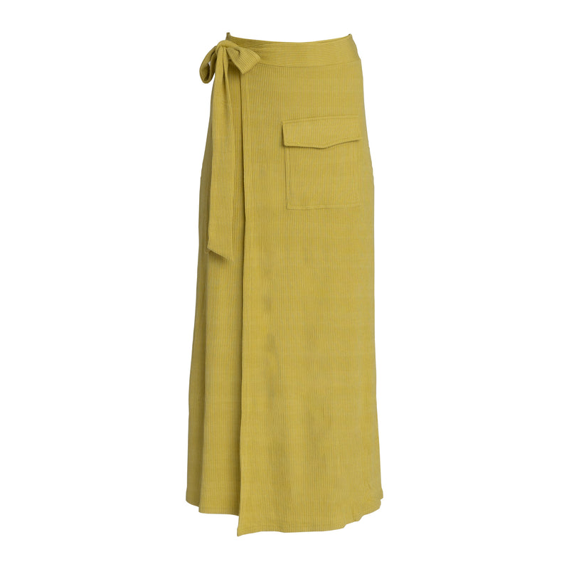 Lime Wrap Pocket Skirt
