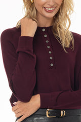 Maroon Cashmere Feel Knit Sweater