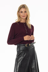 Maroon Cashmere Feel Knit Sweater