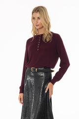 Maroon Cashmere Feel Knit Sweater