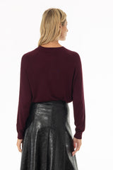 Maroon Cashmere Feel Knit Sweater