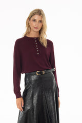 Maroon Cashmere Feel Knit Sweater