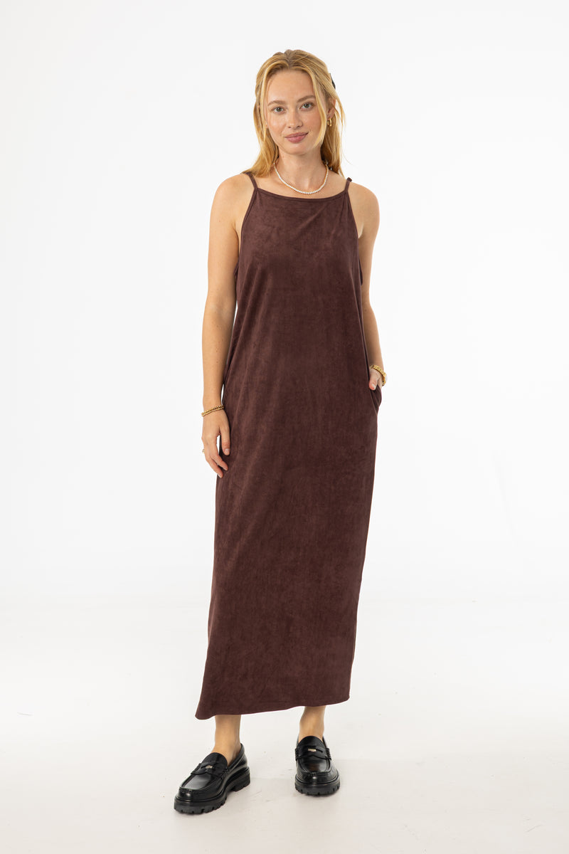 Maroon Microsuede Maxi Jumper