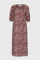 Burgundy Printed Maxi Dress