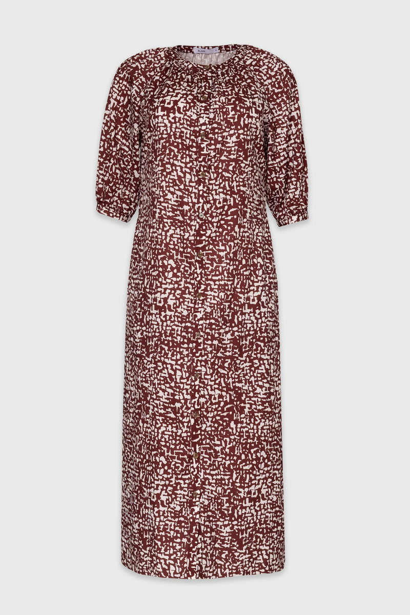 burgundy print midi dress Burgundy Printed Maxi Dress – BLANK