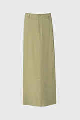 Matcha Stretch Cotton Maxi Skirt