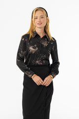 Metallic Floral Printed Blouse