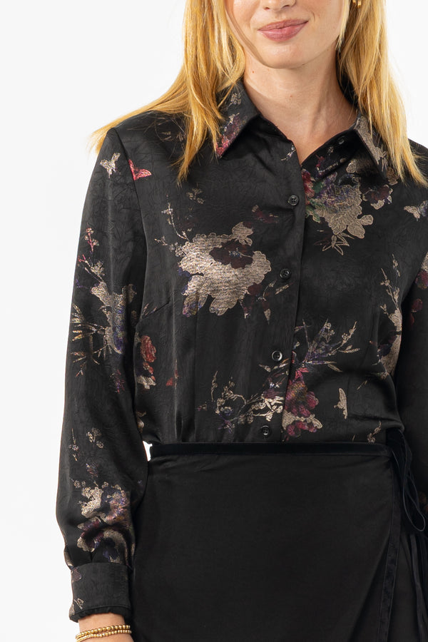 Metallic Floral Printed Blouse