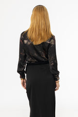 Metallic Floral Printed Blouse