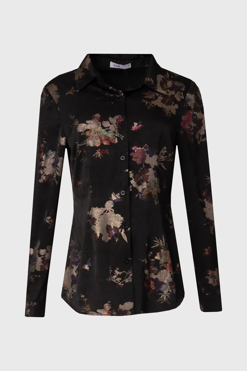 Metallic Floral Printed Blouse