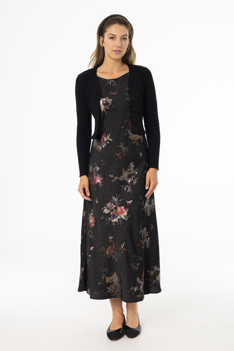 Metallic Floral Printed Slip Jumper