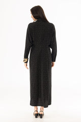 Micro Floral Printed Empire Maxi Dress