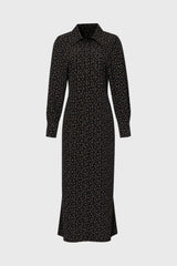 Micro Floral Printed Empire Maxi Dress