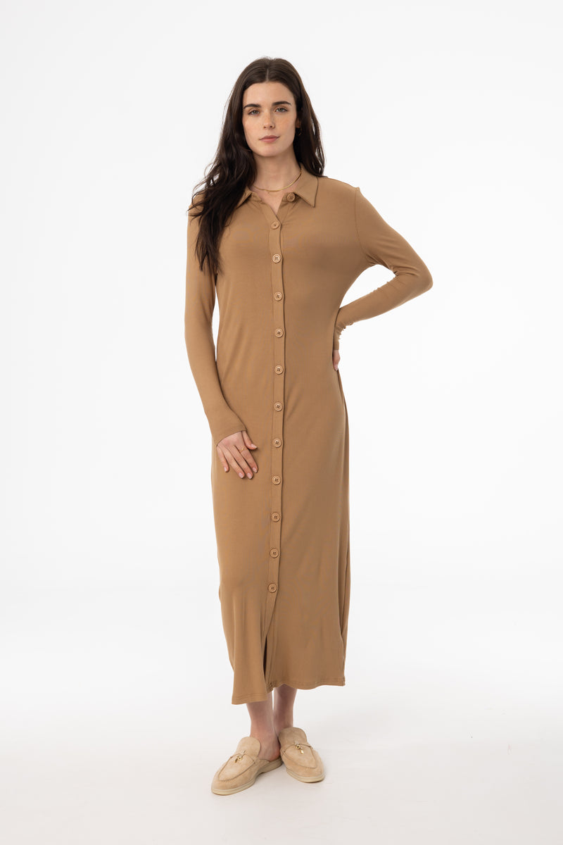 Mocha Cardi Maxi Dress