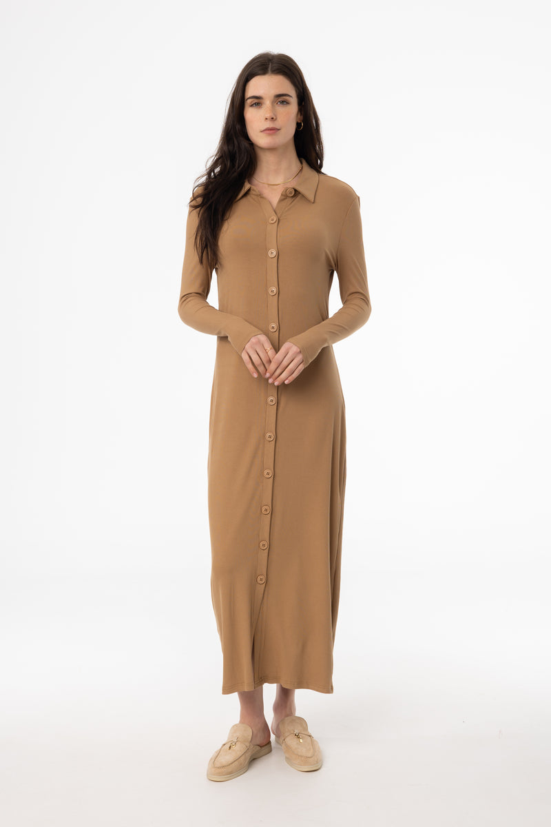 Mocha Cardi Maxi Dress