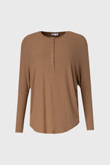 Mocha Henley Dolman T-Shirt