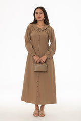 Mocha Peter Pan Collar Shirt Dress