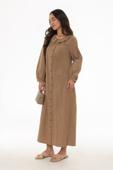 Mocha Peter Pan Collar Shirt Dress
