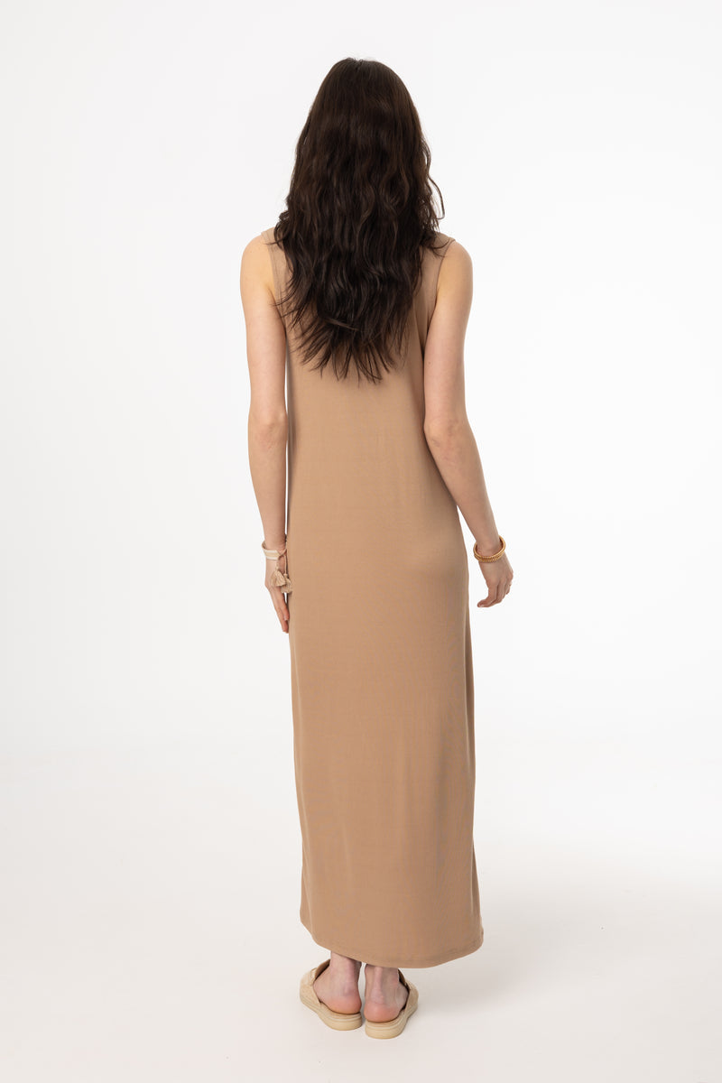 Mocha Ribbed Maxi Jumper