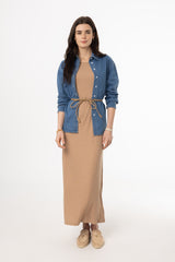 Mocha Ribbed Maxi Jumper