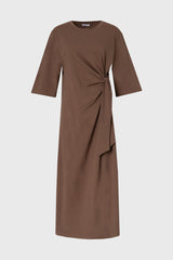 Mocha Side Tie T-Shirt Maxi Dress