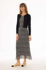 Grey Multi Printed Slip Dress