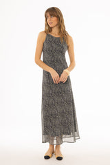 Grey Multi Printed Slip Dress